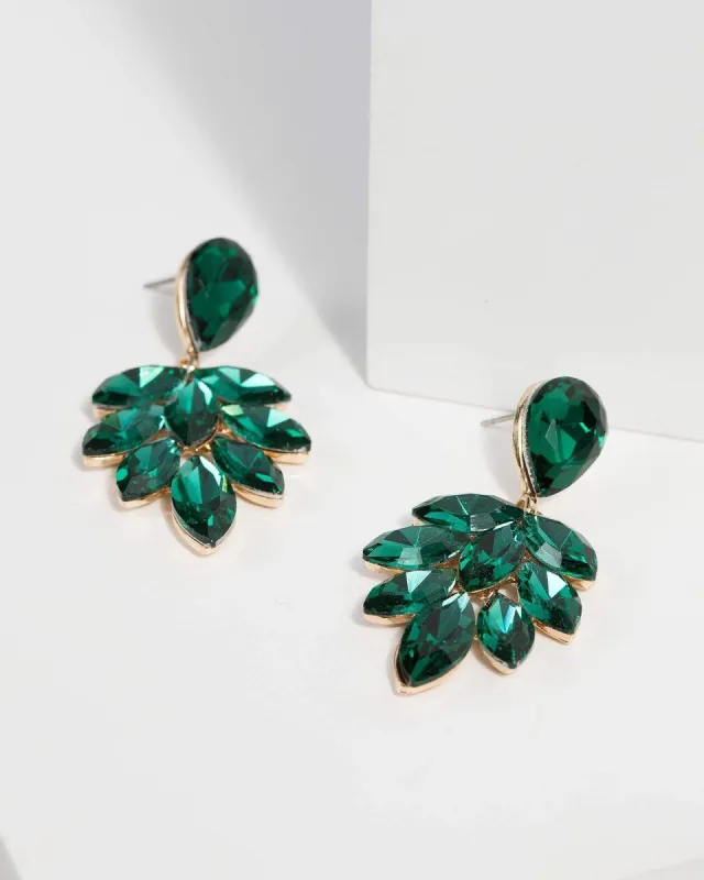 Emerald Multi Crystal Drop Earrings sold by Collete Hayman