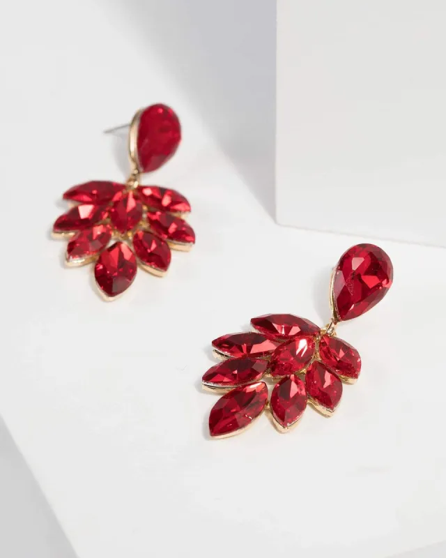 Red Multi Crystal Earrings sold by Collete Hayman