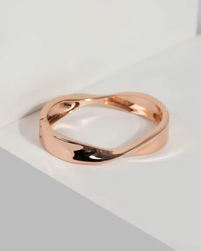 Rose Gold Twisted Clasp Bangle sold by Collete Hayman