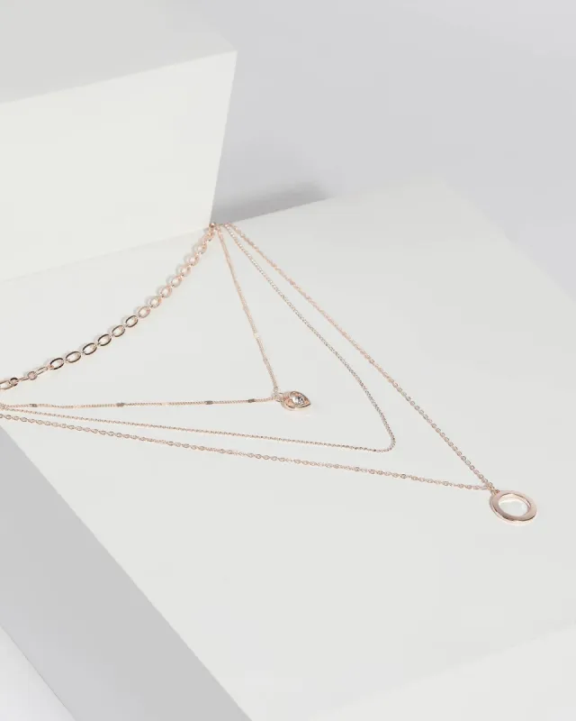 Rose Gold Multi Heart Pendant Necklace sold by Collete Hayman