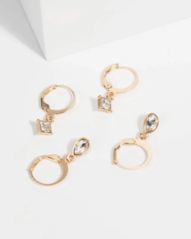 Gold Crystal Multi Hoop Set sold by Collete Hayman