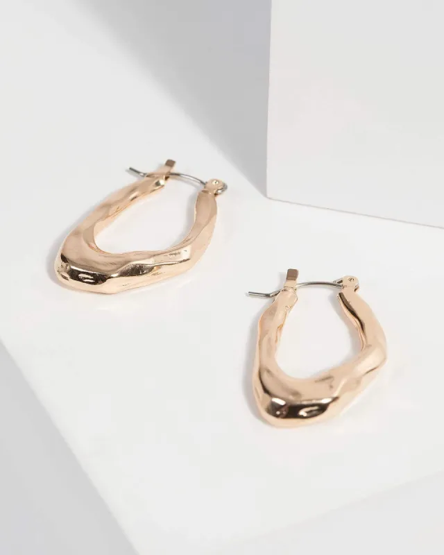 Gold Organic Hoop Earrings sold by Collete Hayman
