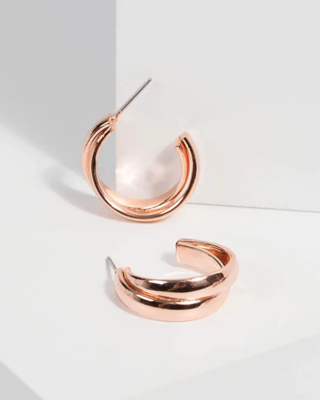 Rose Gold Double Hoop Earrings sold by Collete Hayman