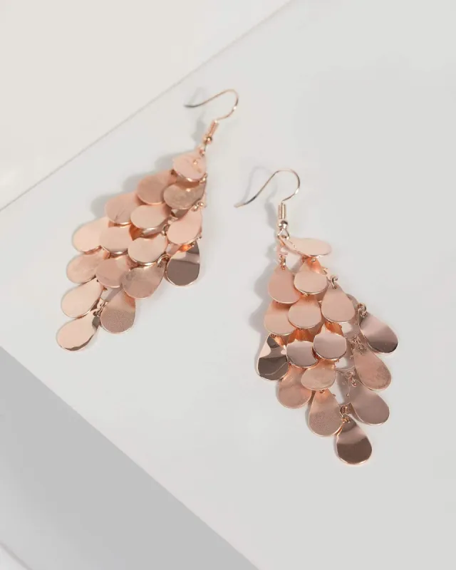 Rose Gold Teardrop Statement Earrings sold by Collete Hayman