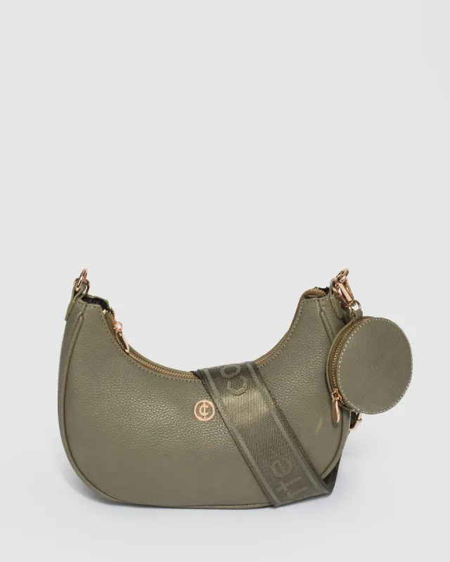 Green Flavia Webbing Crossbody Bag made by Collete Hayman