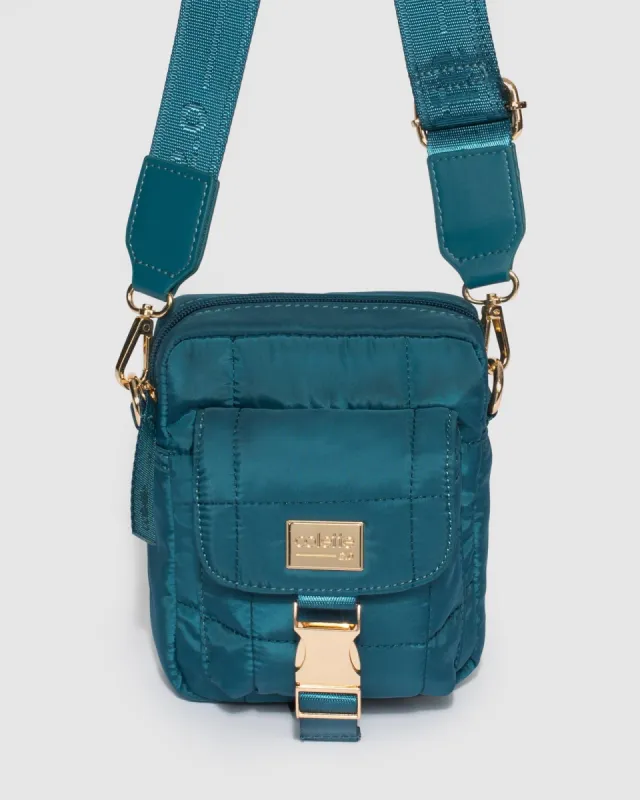 Blue Emma Lock Crossbody Bag sold by Collete Hayman