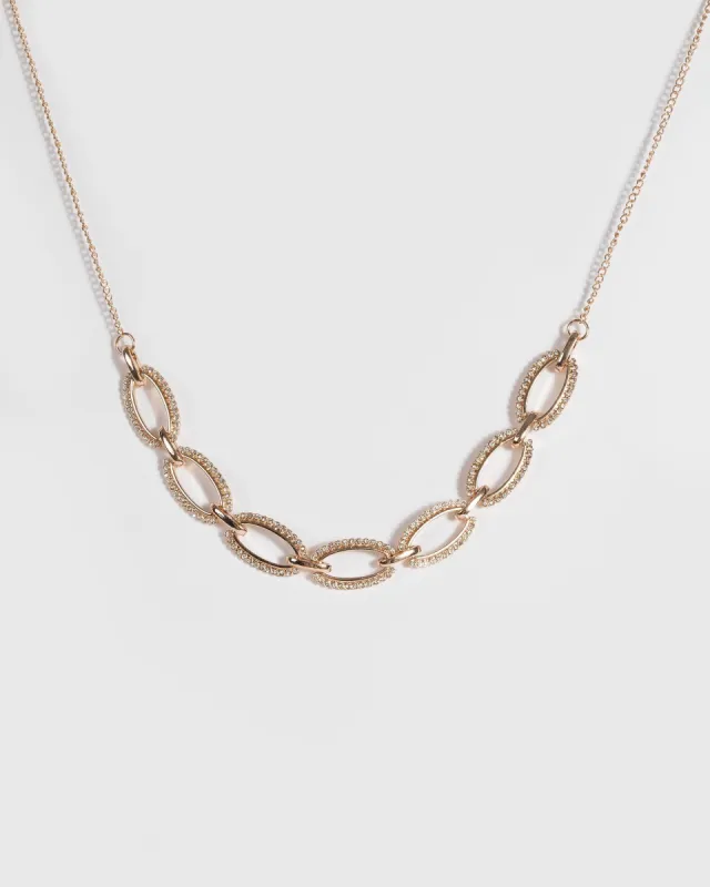Gold Crystal Pave Oval Necklace sold by Collete Hayman