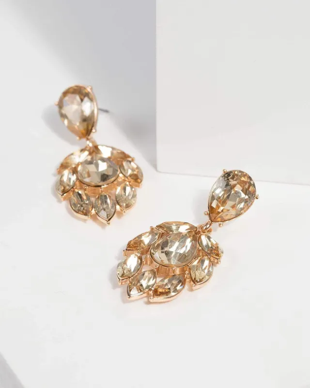 Gold Multi Crystal Drop Earrings sold by Collete Hayman