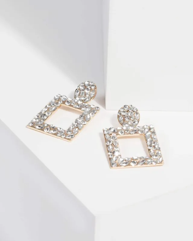 Crystal Encrusted Door Knocker Earrings made by Collete Hayman