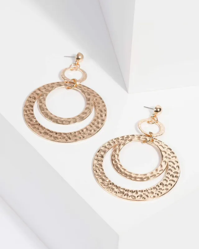 Gold Multi Circle Thread Earrings sold by Collete Hayman