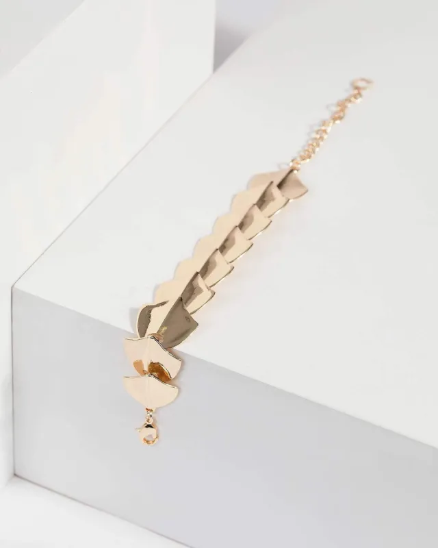 Gold Metal Statement Bracelet sold by Collete Hayman
