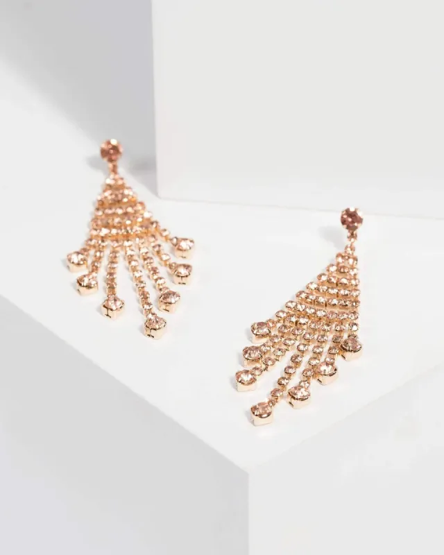 Pink Diamante Stone Drop Earrings sold by Collete Hayman