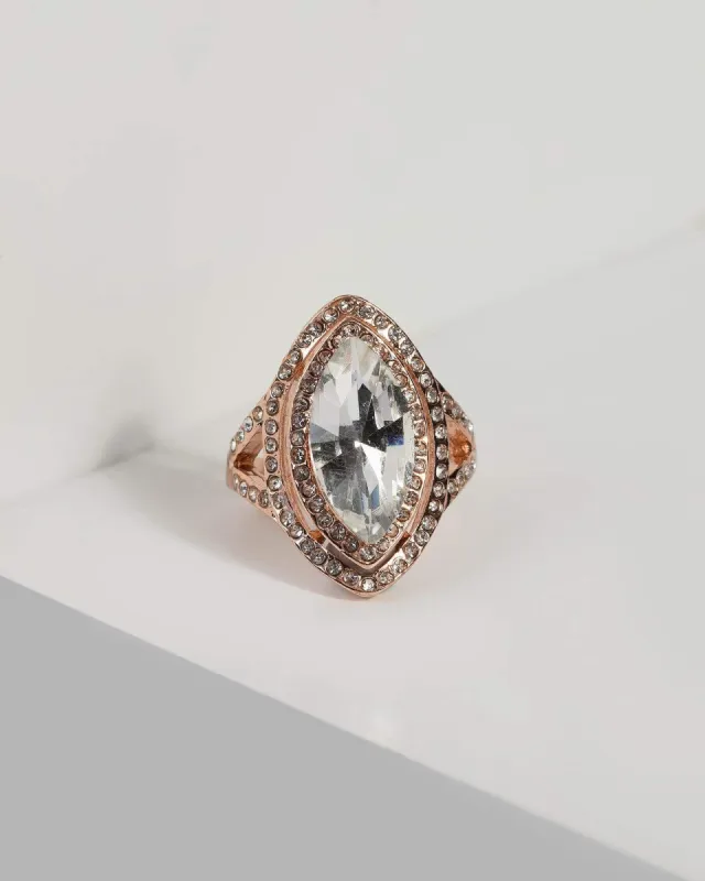 Rose Gold Crystal Statement Ring sold by Collete Hayman