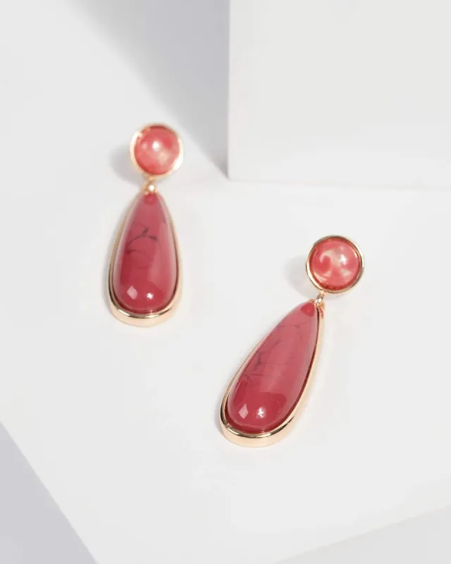 Pink Swirl Acrylic Drop Earrings sold by Collete Hayman