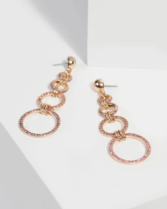 Multi Diamante Circle Drop Earrings sold by Collete Hayman