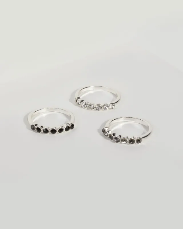 Silver Diamante Band Ring Set sold by Collete Hayman