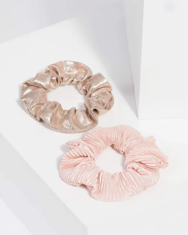 Multi Colour Metallic Pleated Scrunchies sold by Collete Hayman