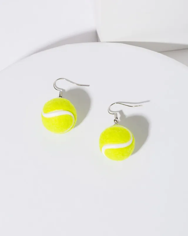Yellow Tennis Ball Drop Earrings sold by Collete Hayman