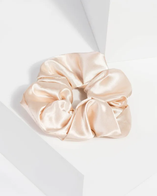 Nude Satin Large Scrunchie sold by Collete Hayman