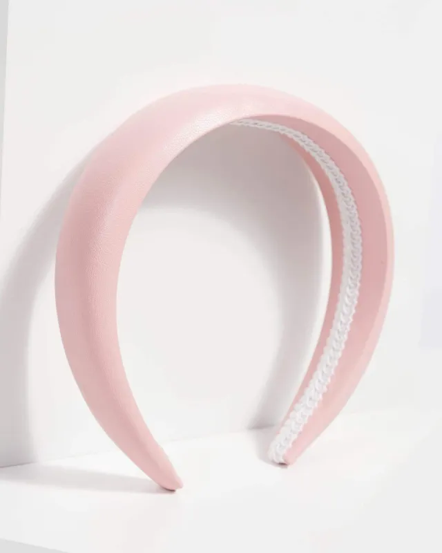 Pink Faux Leather Headband sold by Collete Hayman