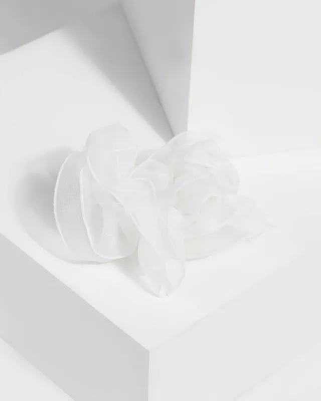 White Lined Organza Scrunchie sold by Collete Hayman
