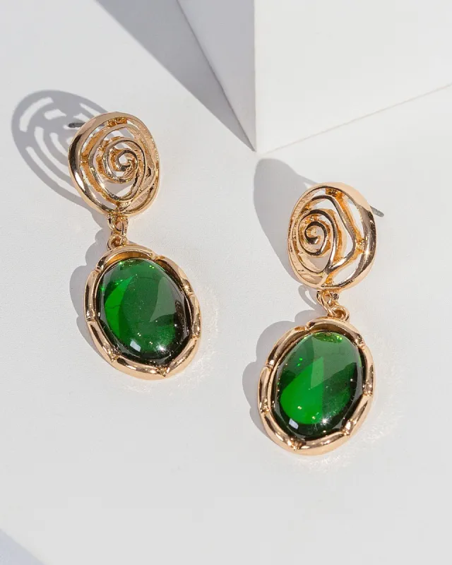 Green Molten Metal Drop Earrings sold by Collete Hayman