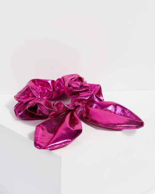 Pink Metallic Bow Scrunchie sold by Collete Hayman