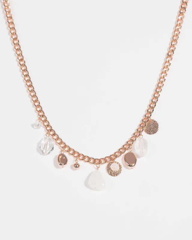 Rose Gold Pearl Organic Disc Necklace sold by Collete Hayman