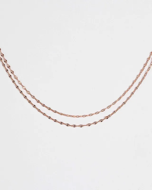 Rose Gold Double Row Chain Necklace sold by Collete Hayman