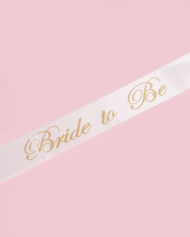 White & Gold Bride To Be Sash sold by Collete Hayman