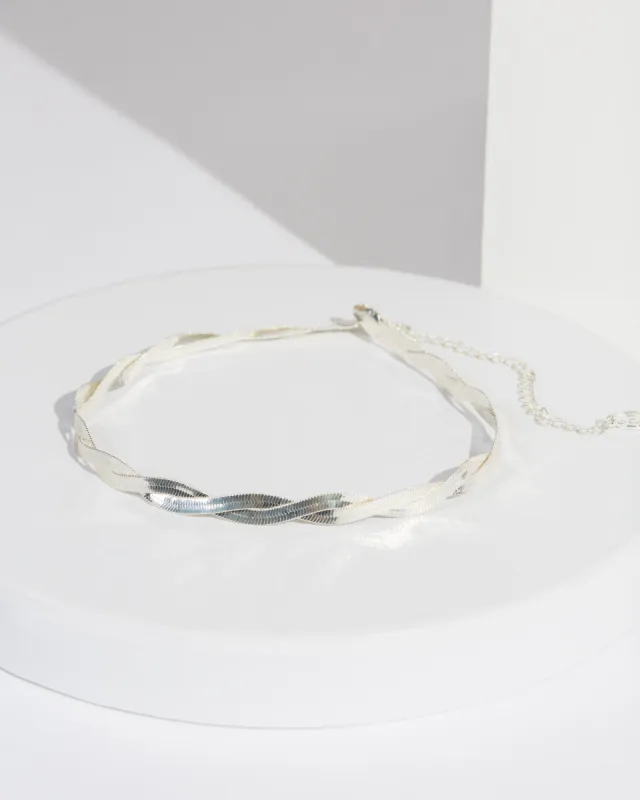 Silver Braid Choker Necklace sold by Collete Hayman