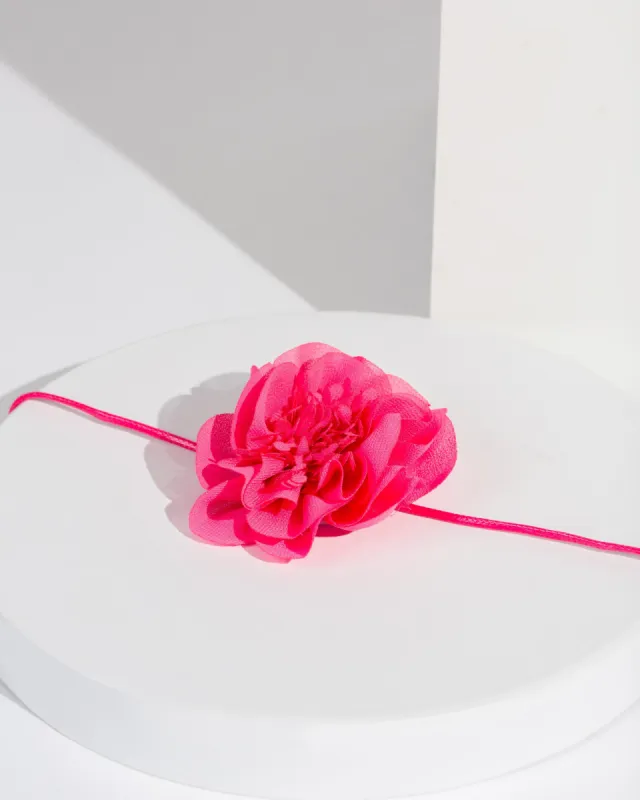 Pink Flower Choker Necklace sold by Collete Hayman
