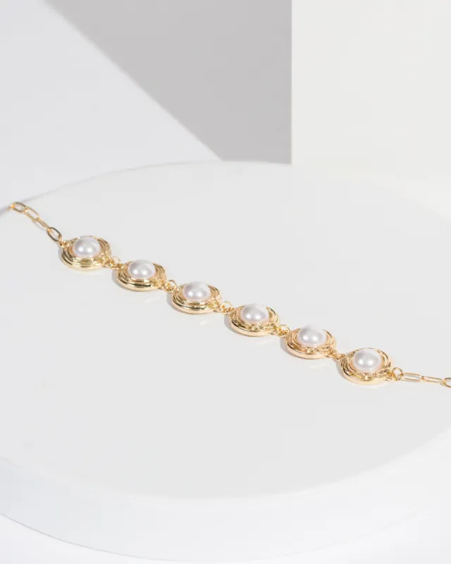 Gold Pearl Chain Choker Necklace sold by Collete Hayman