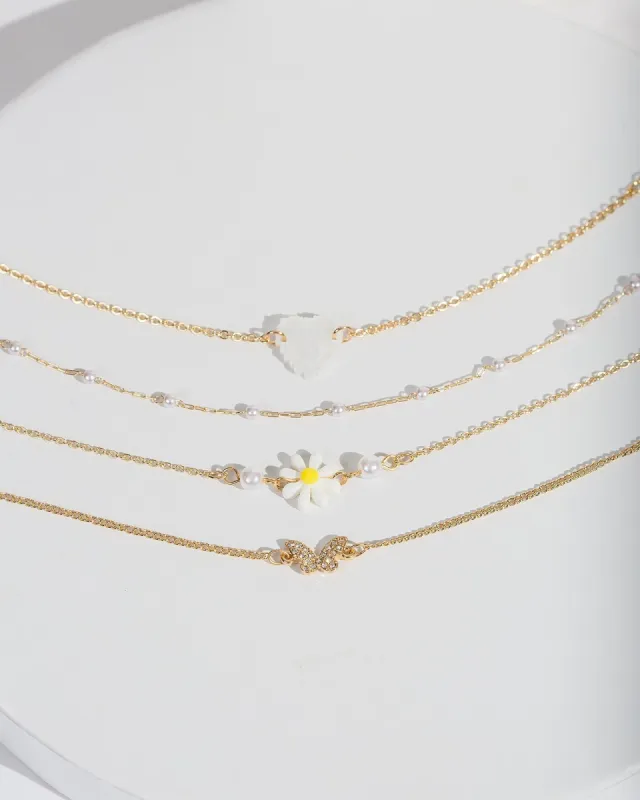 Gold Multi Pendant Bracelet Pack sold by Collete Hayman