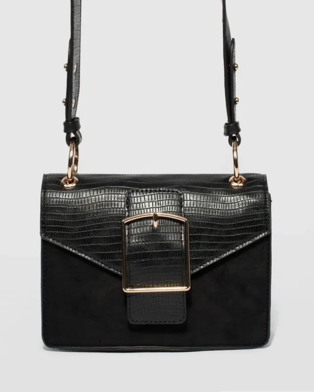 Black Nova Buckle Crossbody Bag sold by Collete Hayman