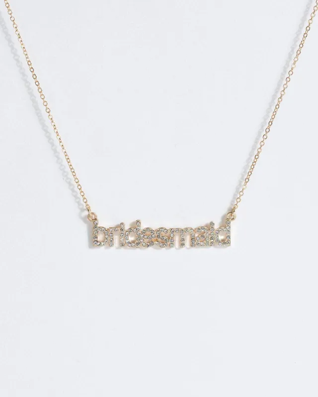 Gold Bridesmaid Crystal Necklace sold by Collete Hayman