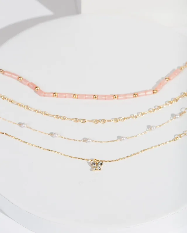 Gold Beaded Butterfly Bracelet Pack sold by Collete Hayman