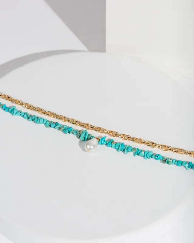 Blue Stone Choker Necklace Pack sold by Collete Hayman