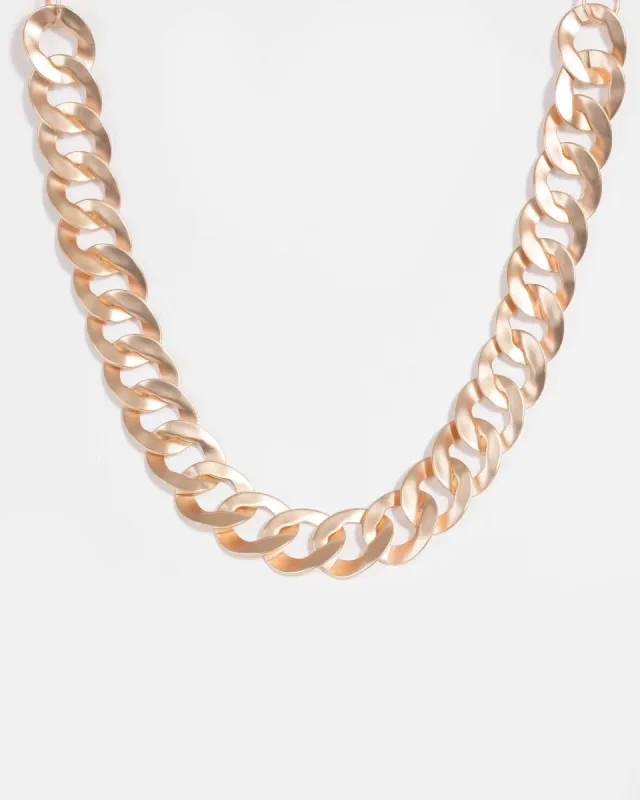 Gold Matte Linked Chain Necklace sold by Collete Hayman