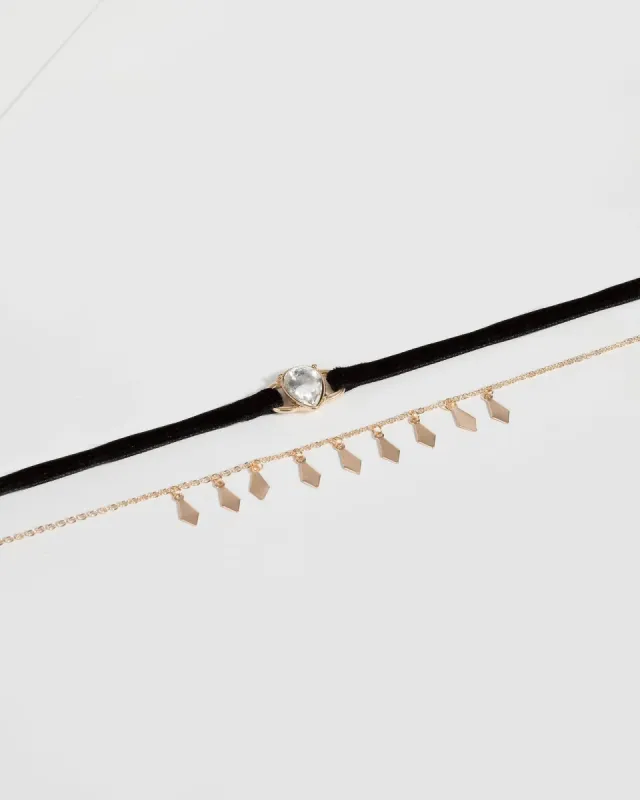 Gold Coin Drop Pendant Choker sold by Collete Hayman