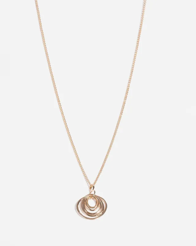 Gold Multi Organic Disc Drop Necklace sold by Collete Hayman