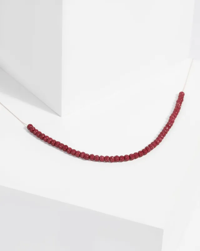 Burgundy Glitter Beaded Necklace sold by Collete Hayman