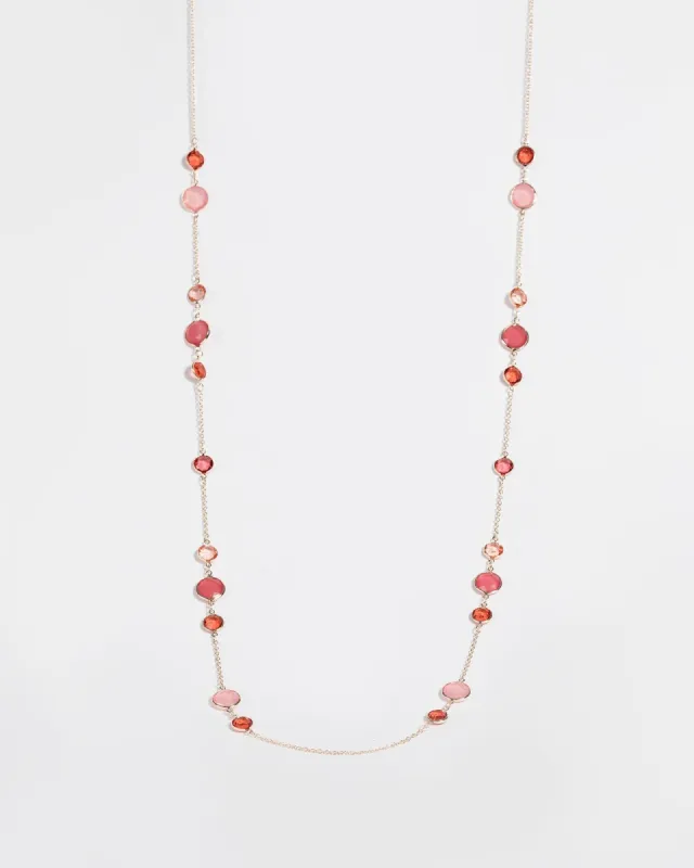 Pink Mixed Crystal Long Necklace sold by Collete Hayman