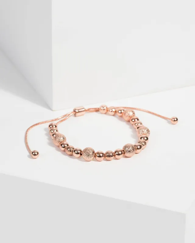 Rose Gold Stardust Beaded Toggle Bracelet sold by Collete Hayman