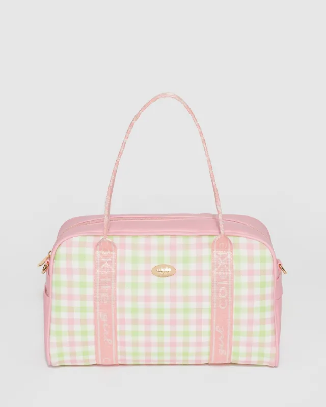 Print Della Gingham Weekender Bag sold by Collete Hayman