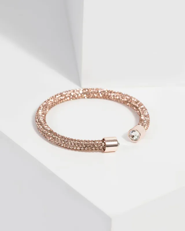 Pink Crystal Round Cuff sold by Collete Hayman