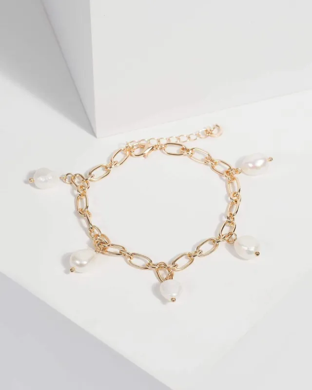 White Organic Pearl Bead Bracelet sold by Collete Hayman