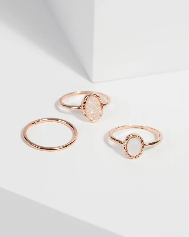 Rose Gold Stone Band Ring Set sold by Collete Hayman