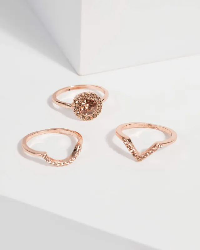 Rose Gold Pave Ring Set sold by Collete Hayman