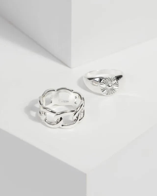 Silver Signet And Chain Ring Set sold by Collete Hayman